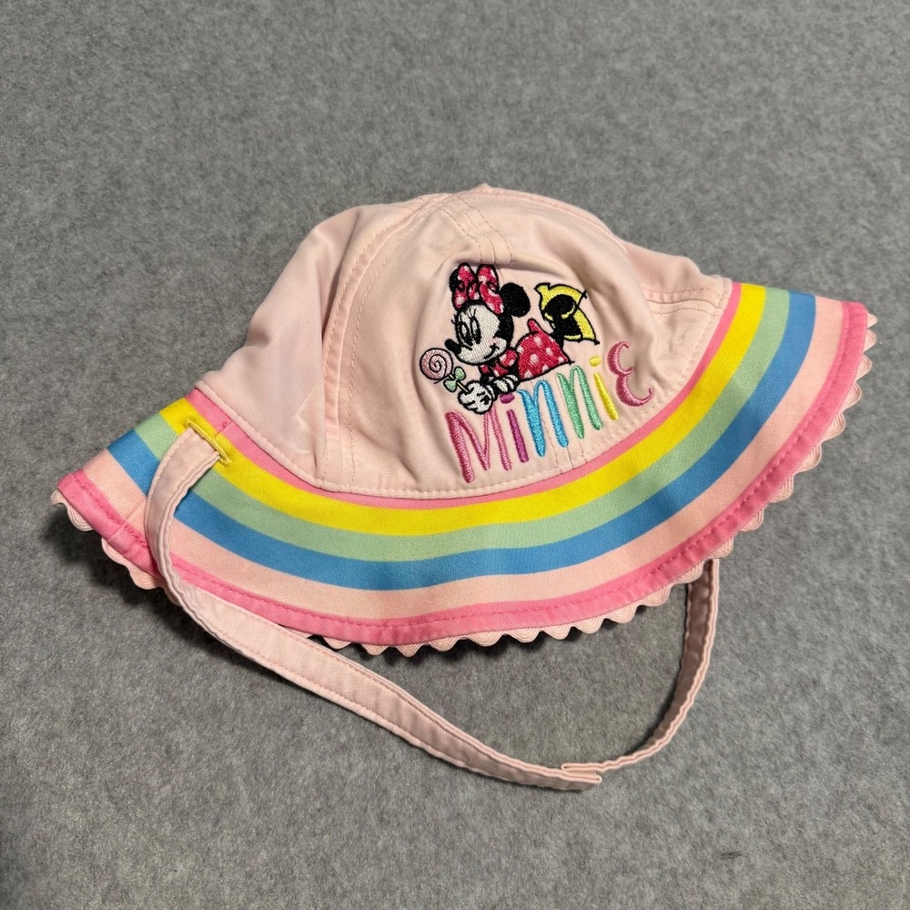 Minnie Mouse Swim Pool Hat REVERSIBLE Chin Strap ~ Hong Kong Resort Baby 0-3M